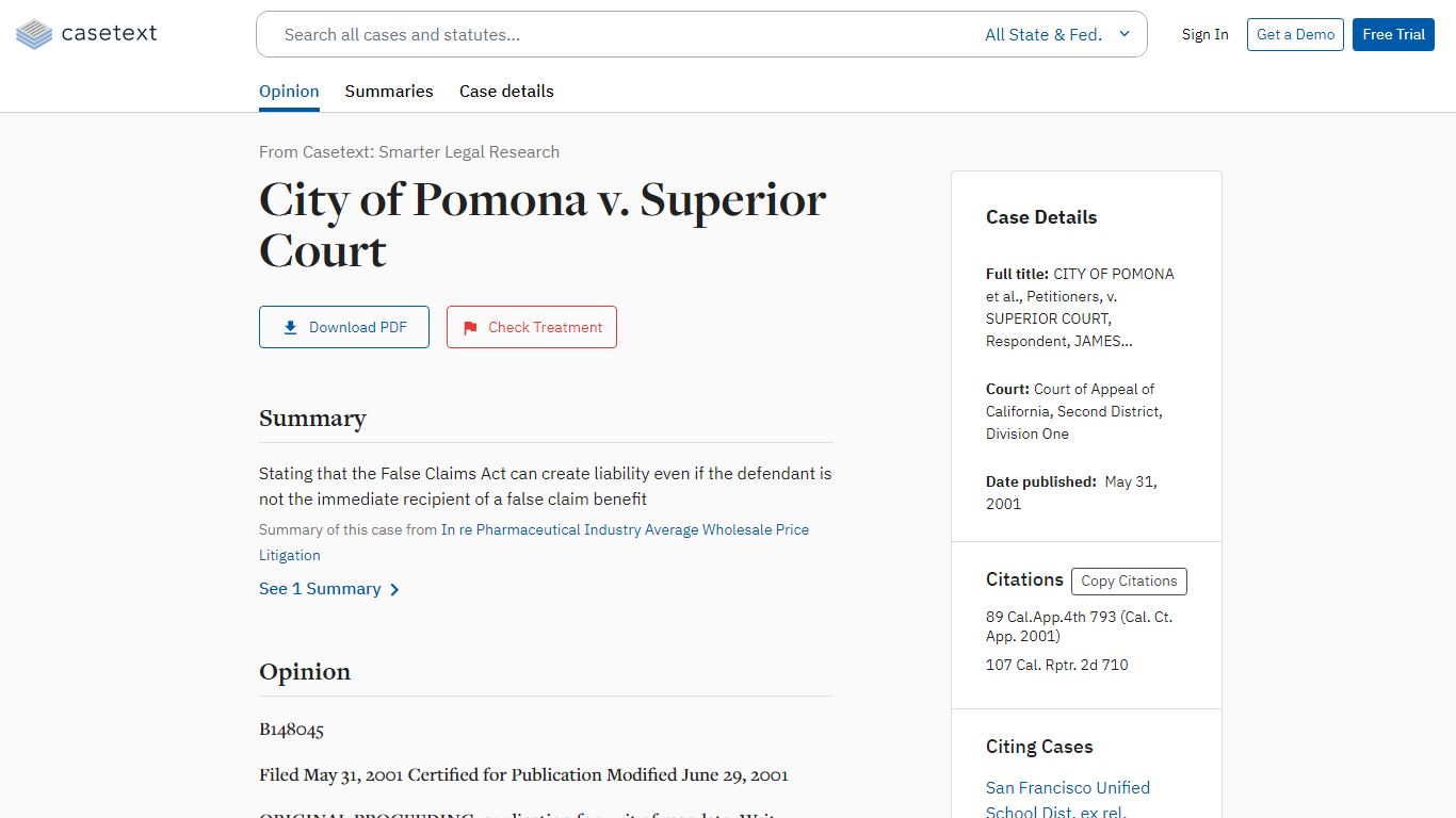 City of Pomona v. Superior Court - Casetext